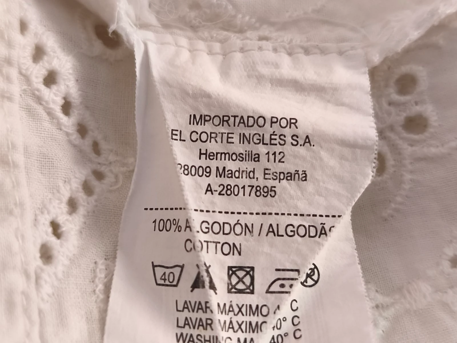 White embroidered sheer cotton blouse for women size 46 Elogy – photo 9